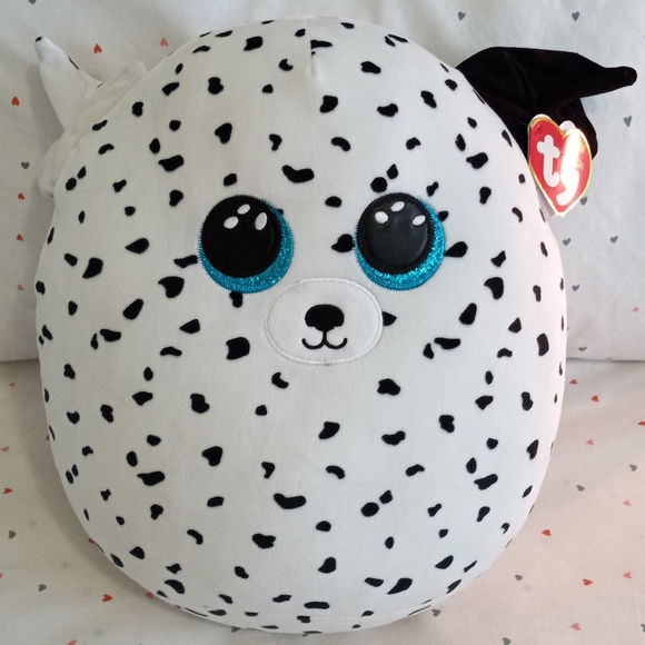 Ty Other - NEW SQUISH TY BLACK AND WHITE FETCH STUFFED TOY.